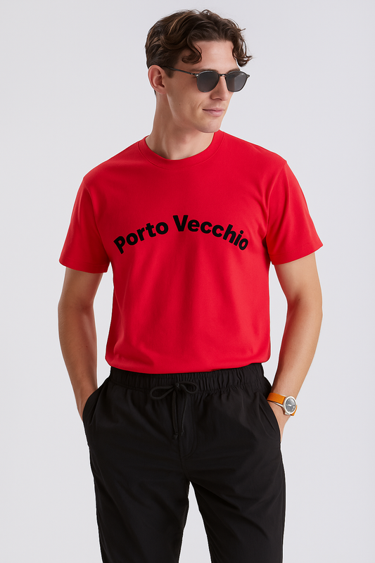 T-shirt "Porto Vecchio" – Rouge Signature