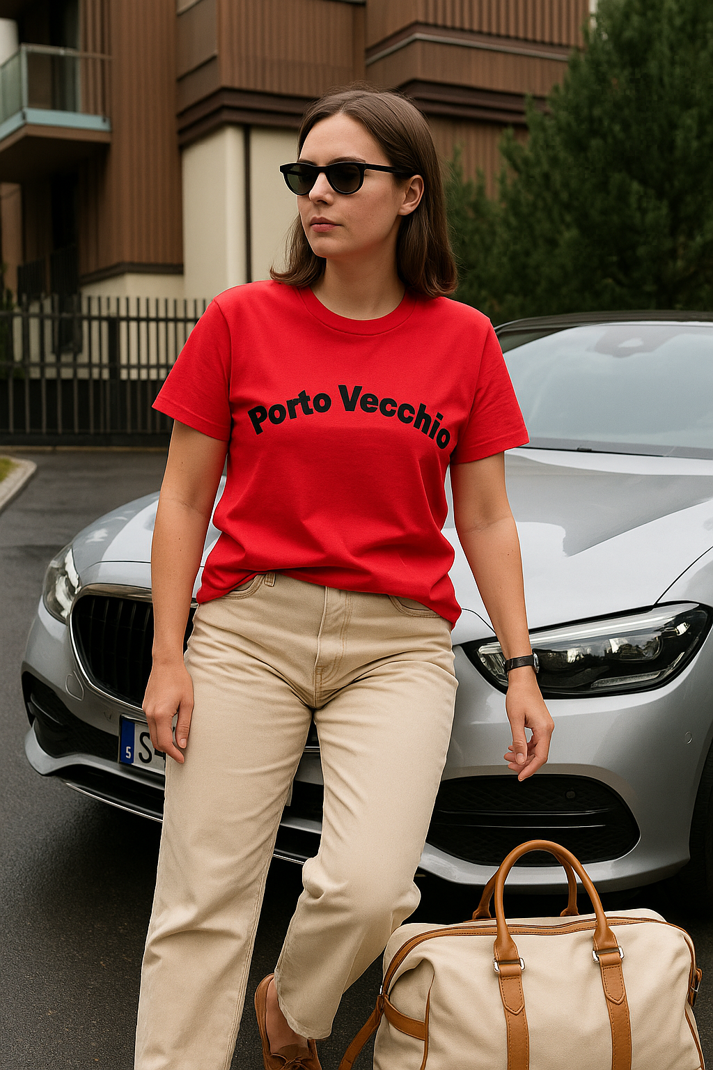 T-shirt "Porto Vecchio" – Rouge Signature